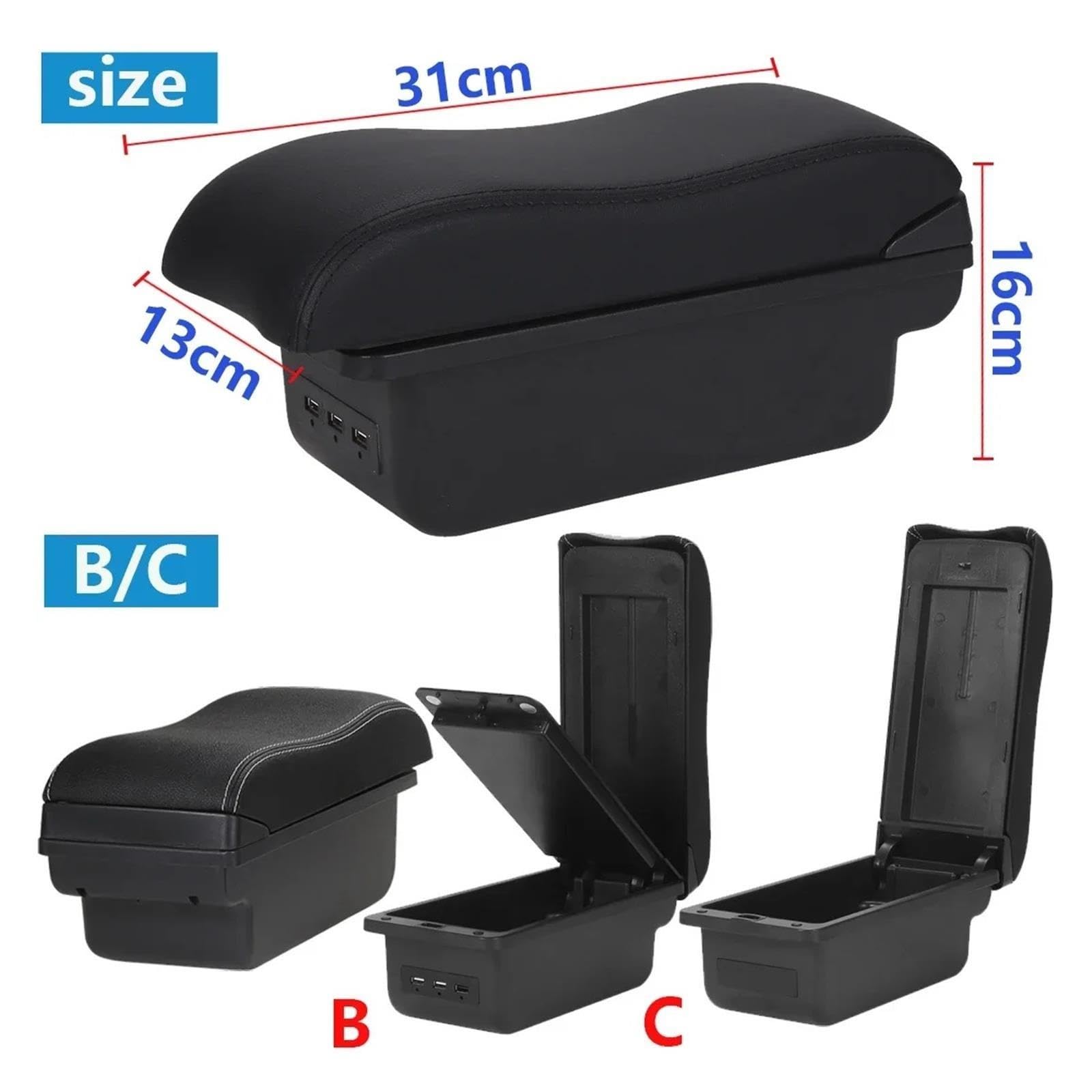 Piezas Interiores Caja Almacenamiento Apoyabrazos Coche Para Hyundai I10