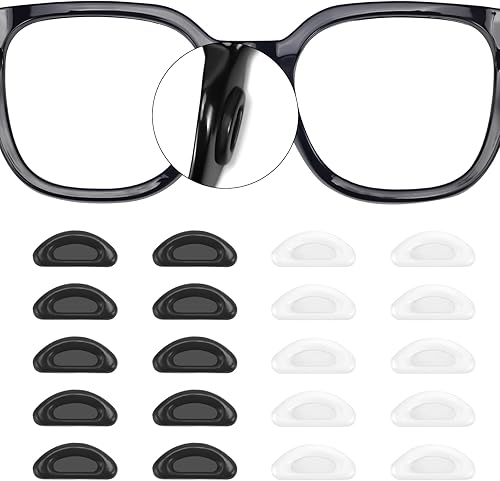 Miniatura 8 de 20 pares de almohadillas de nariz para gafas, de silicona, antideslizantes para gafas, lentes de sol, almohadillas finas para la nariz, almohadillas