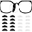 20 Pairs Eyeglass Nose Pads Stick On Silicone Anti-Slip for Glasses Sunglasses Thin Nose Pads Eyeglasses, Adhesive Nose Pad for Eyeglass, Anti Slip Eyeglass Nose Pads (10Clear+10Black)