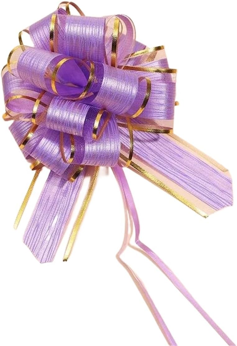 50PCS Large Pull Bows Ribbon Wrapping Christmas Gift Big for Holiday Wedding Party Presents Baskets Decoration for Decor(Purple)
