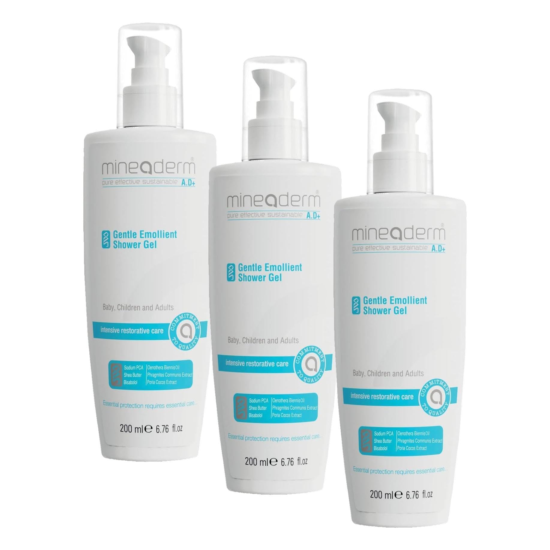 Mineaderm Gentle Emollient Shower Jel 200 ml (3 paketi)
