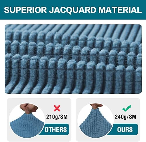 Miniatura 3 de Turquoize Fundas elásticas para reposabrazos para sillas y sofás, fundas para reposabrazos de sofá de elastano jacquard, fundas antideslizantes para