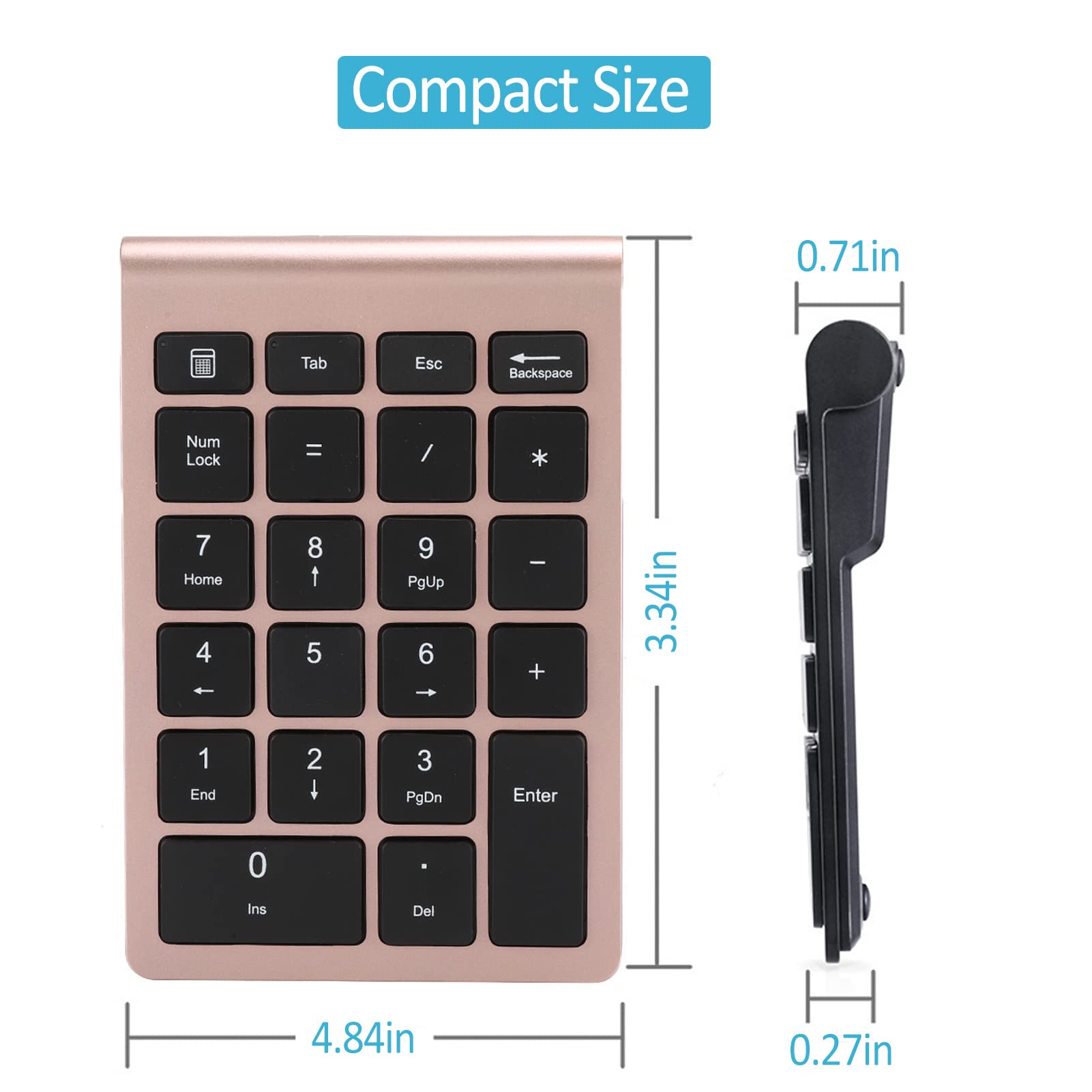 Bluetooth Number Pad 22 Keys - With Shortcut Keys For Laptop & PC ...