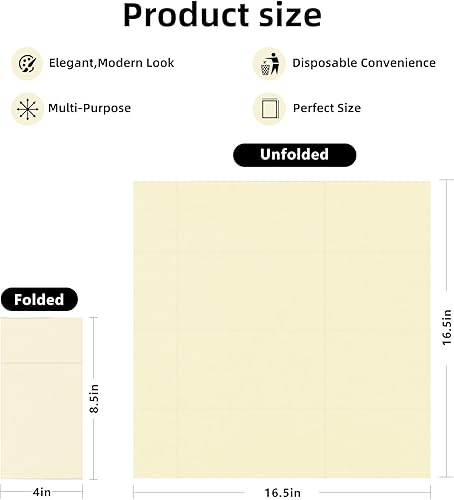 Miniatura 2 de KAMMAK Paquete de 100 servilletas de papel desechables de lino gris plegadas, servilletas de papel grueso de primera calidad, bolsillo para