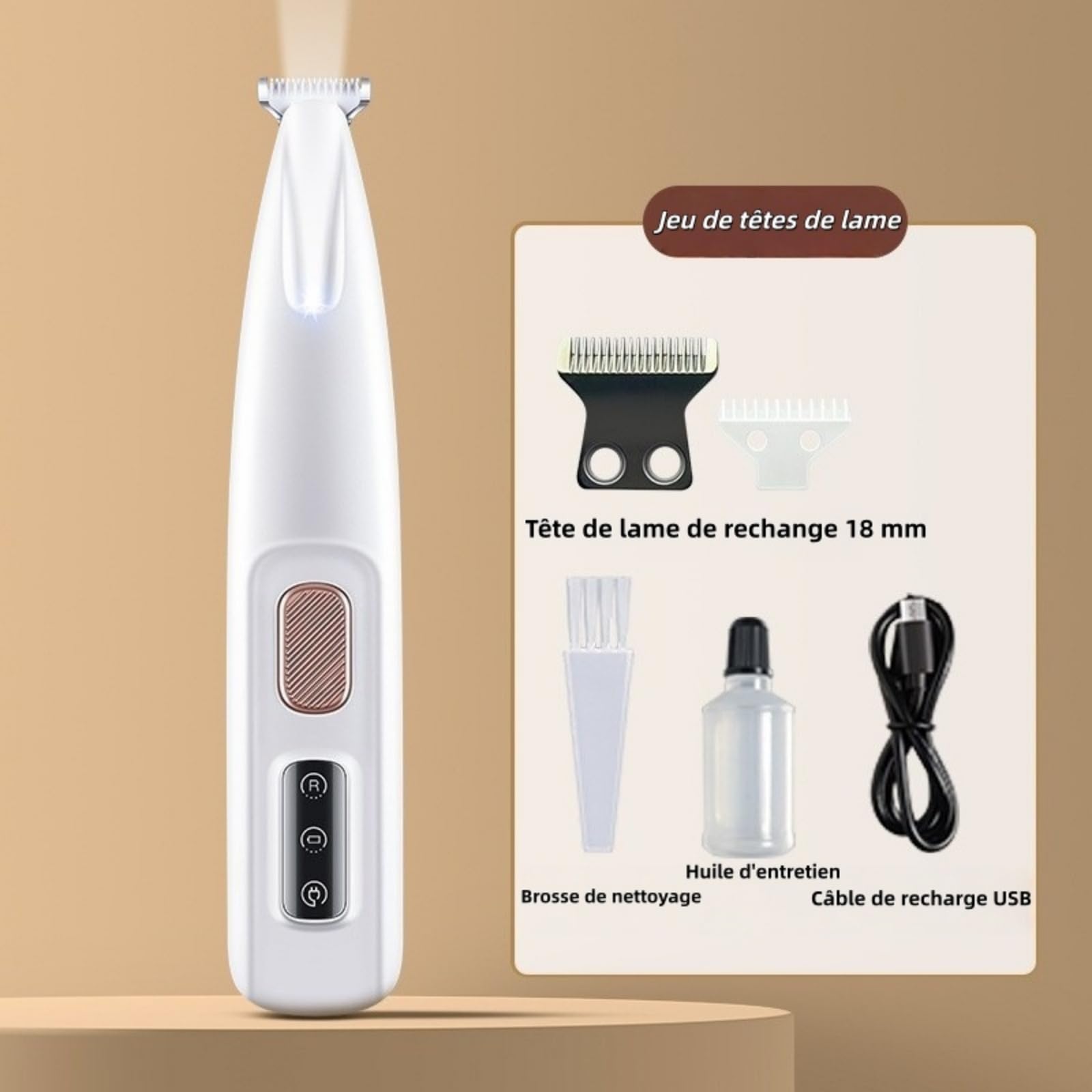 Patounet Tondeuse de Précisionpour Chat，Tondeuse Électrique Précise Ultra-Silencieuse, Lames Hypoallergéniques et Sécurisées, Rechargeable et Douce pour Votre Chat