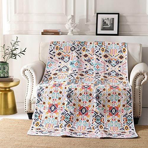 Qucover Colcha para Cama, 1*Pieza Colcha Boutí de Material 100% de Algodón, Colcha de Piqué (Blanco)