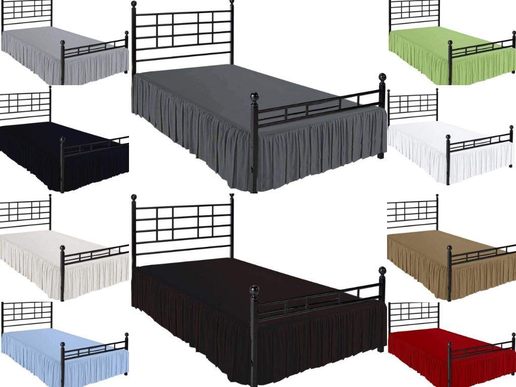 BSC Collection Dust Ruffle Daybed Skirt with Split Corners - Twin, Ivory, 100% Cotton 800 Thread Count Gathered Style Bed Skirt with 12 Inch Drop Three Sided Coverage (Available in and 10 Colors)