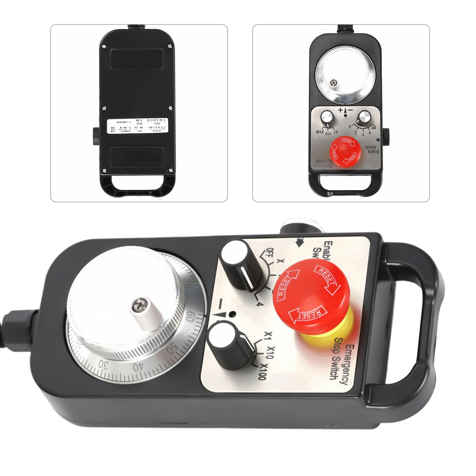 Impulsgenerator, Universal 4-Achse MPG Anhänger Handrad Controller mit Not-Aus, Linientreiber Elektronisches Handrad für CNC Fräsmaschine