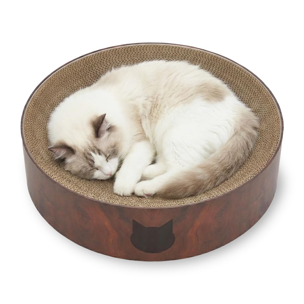 Amazon | 猫壱 バリバリボウル 爪研ぎ ダークブラウン XL | 猫壱