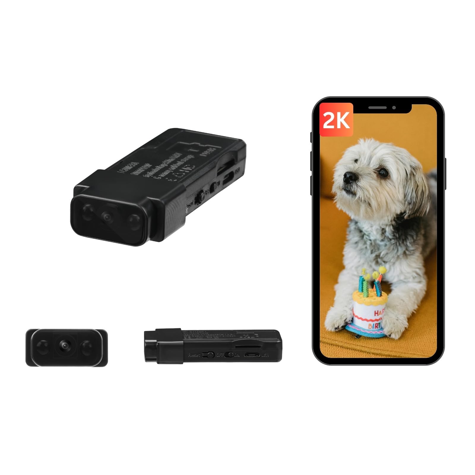 Small 2K WiFi Hidden Camera Slim Body with Night Vision App Control Video-only