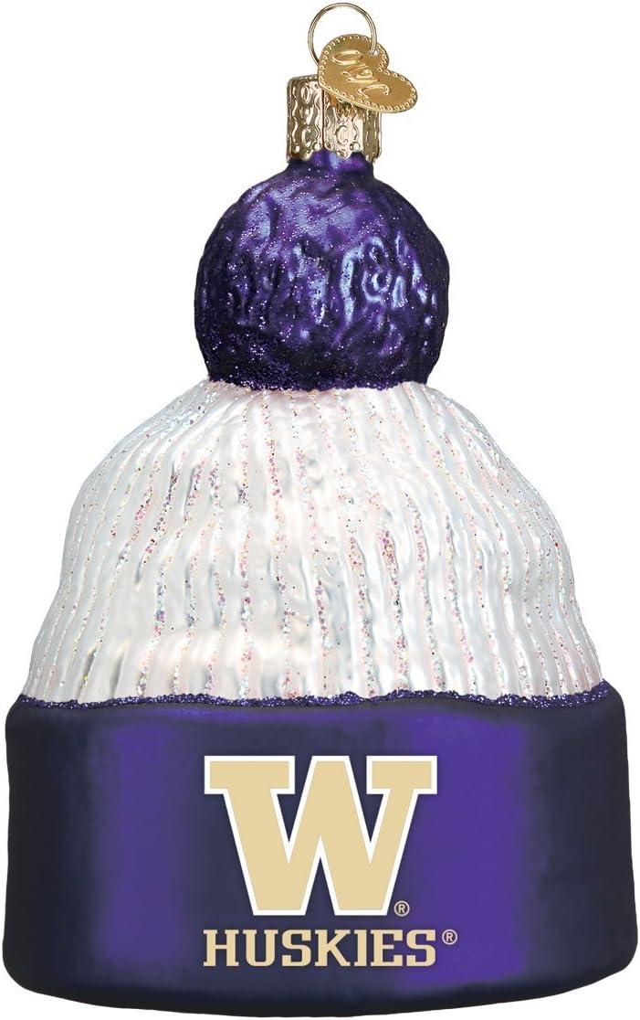 Old World Christmas University of Washington Glass Blown Ornaments for Christmas Tree Football : Everything Else