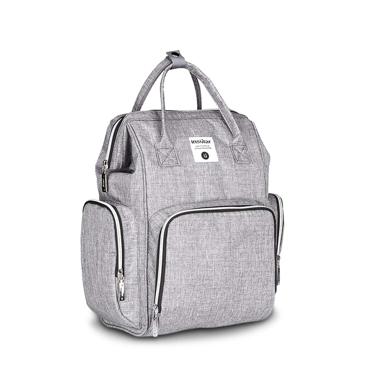 SONARIN Premium Baby Nappy Changing Backpack with Stroller Strap,Wet Wipes Box,Diaper Bag,Travel Backpack Organizer with Bottle Insulated Bags,Waterproof, Large Capacity,Stylish,Durable(Grey)