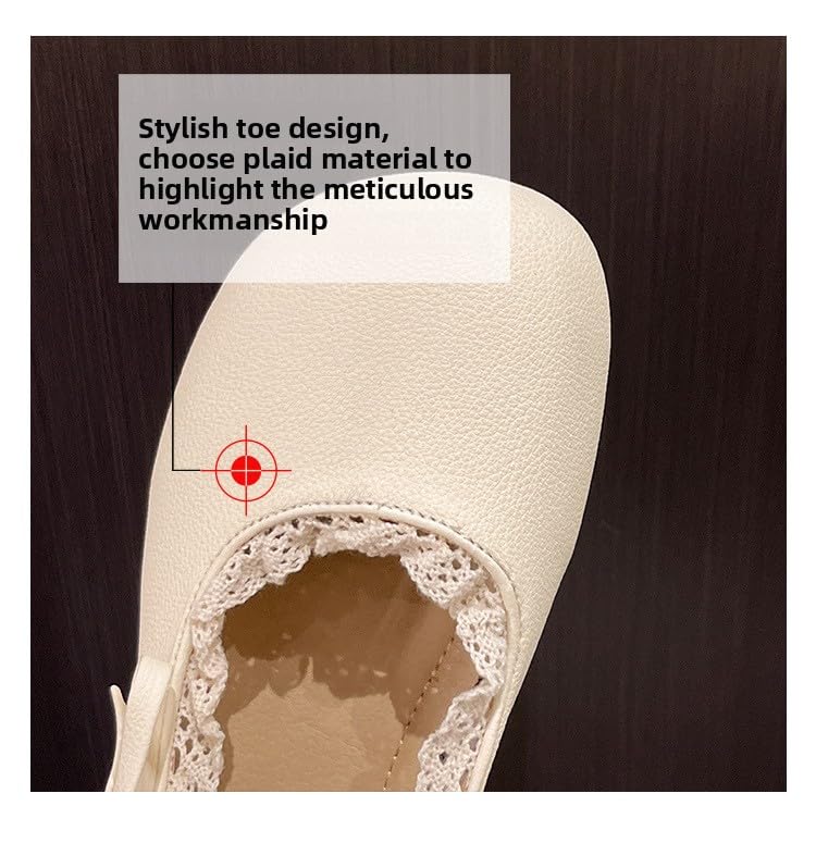 French low-heeled Mary Jane single shoes women's 2025 new spring, summer and autumn with skirts, shallow beanie small leather shoes women2