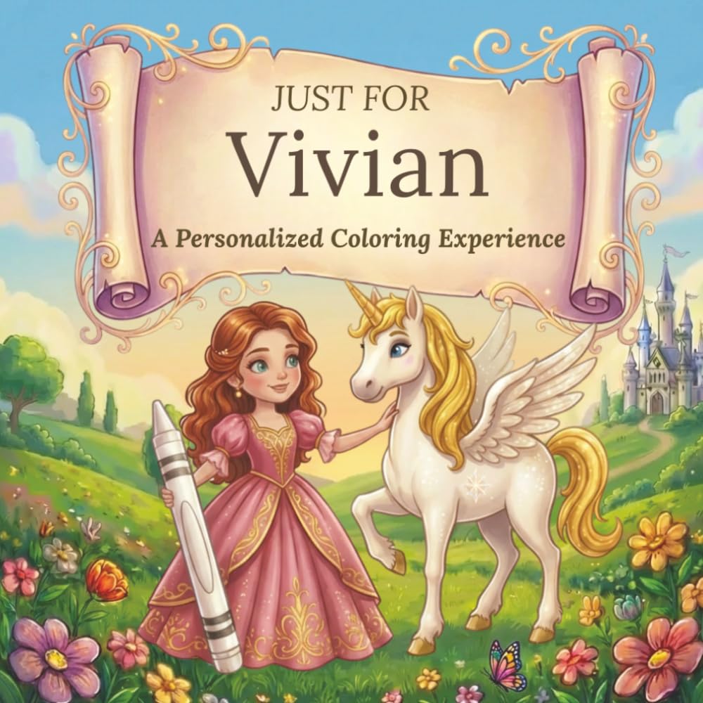 Just for Vivian: A Personalized Coloring Experience: 50 total coloring pages | 28 coloring pages featuring Vivian's name | 22 coloring pages themed for girls (Personalized Coloring Book Series)