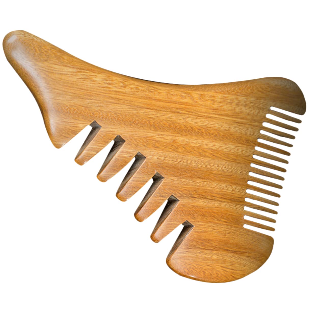 Peine de madera de sándalo Peine de madera Bigote Cabello Madera Estático Desenredante natural Masajeador de cuero cabelludo de madera Barba Cabeza estrecha Sin peines domésticos portátiles Peine con