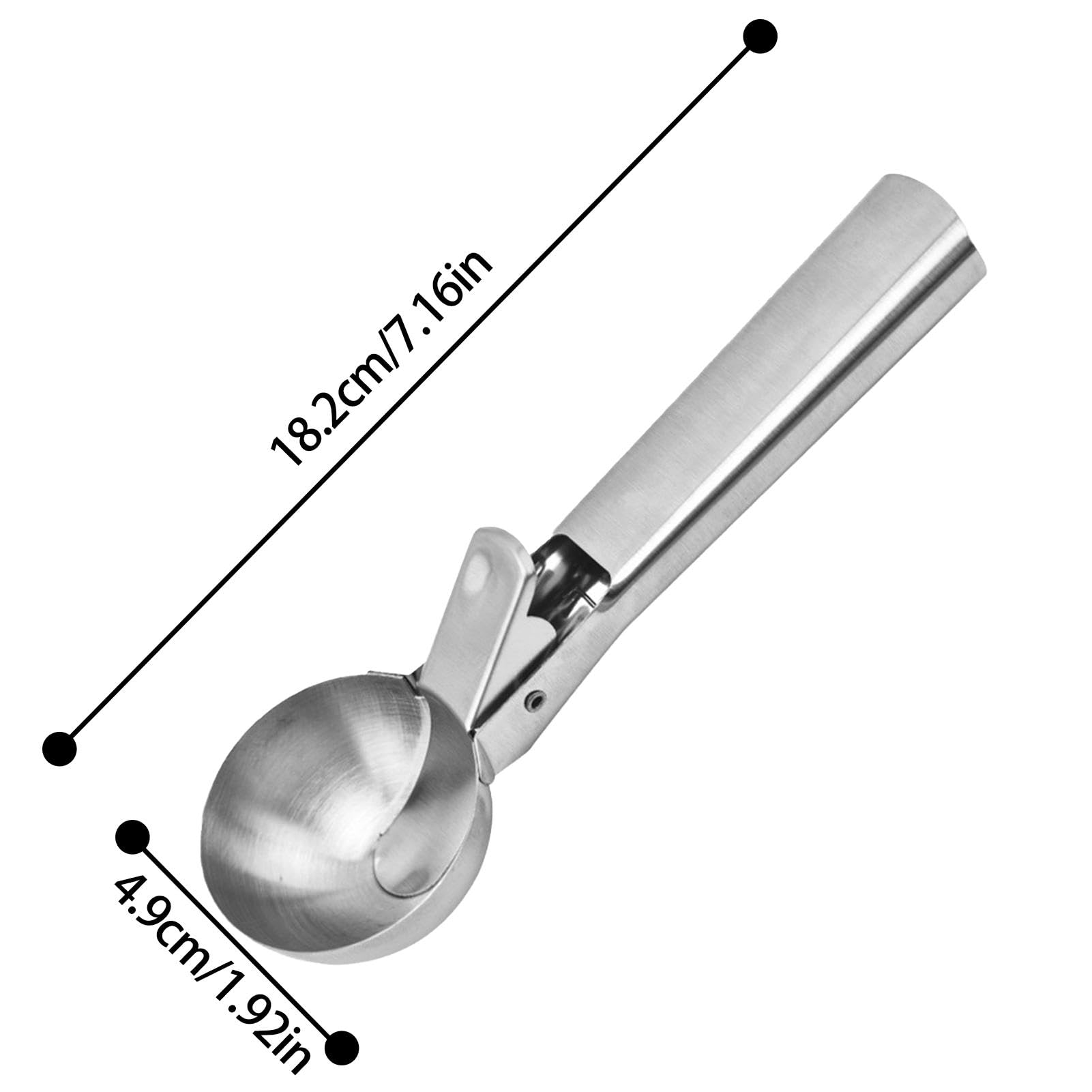 DNCG Ice Cream Scoop With Trigger, Ice Cream Scoopers Stainless Steel, Ice Cream Scoop For Hard Ice Cream, Multifunctional Baking Scooper, Ergonomic Handle For Protein Balls Meatballs