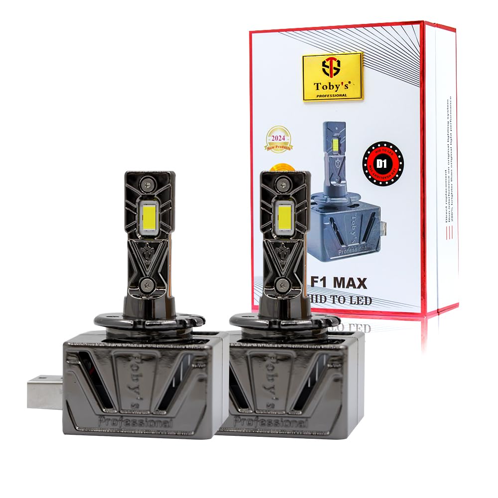 Toby's F1 MAX D1 LED Headlights Bulb 8000 Lumens, 6000K 80W/pair Xenon HID Replacement Bulbs - Pack of 2