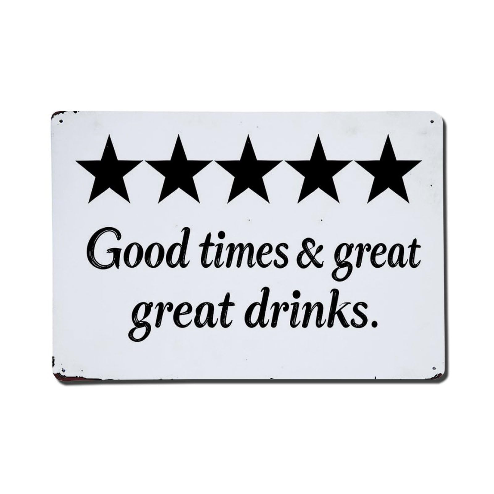 Nestemfo Vintage Five Black Stars Vertical Text Tin Sign Metal Sign, Living Room,Bar, Home, Bedroom Wall Decor,Retro Metal Poster 8X12 Inches