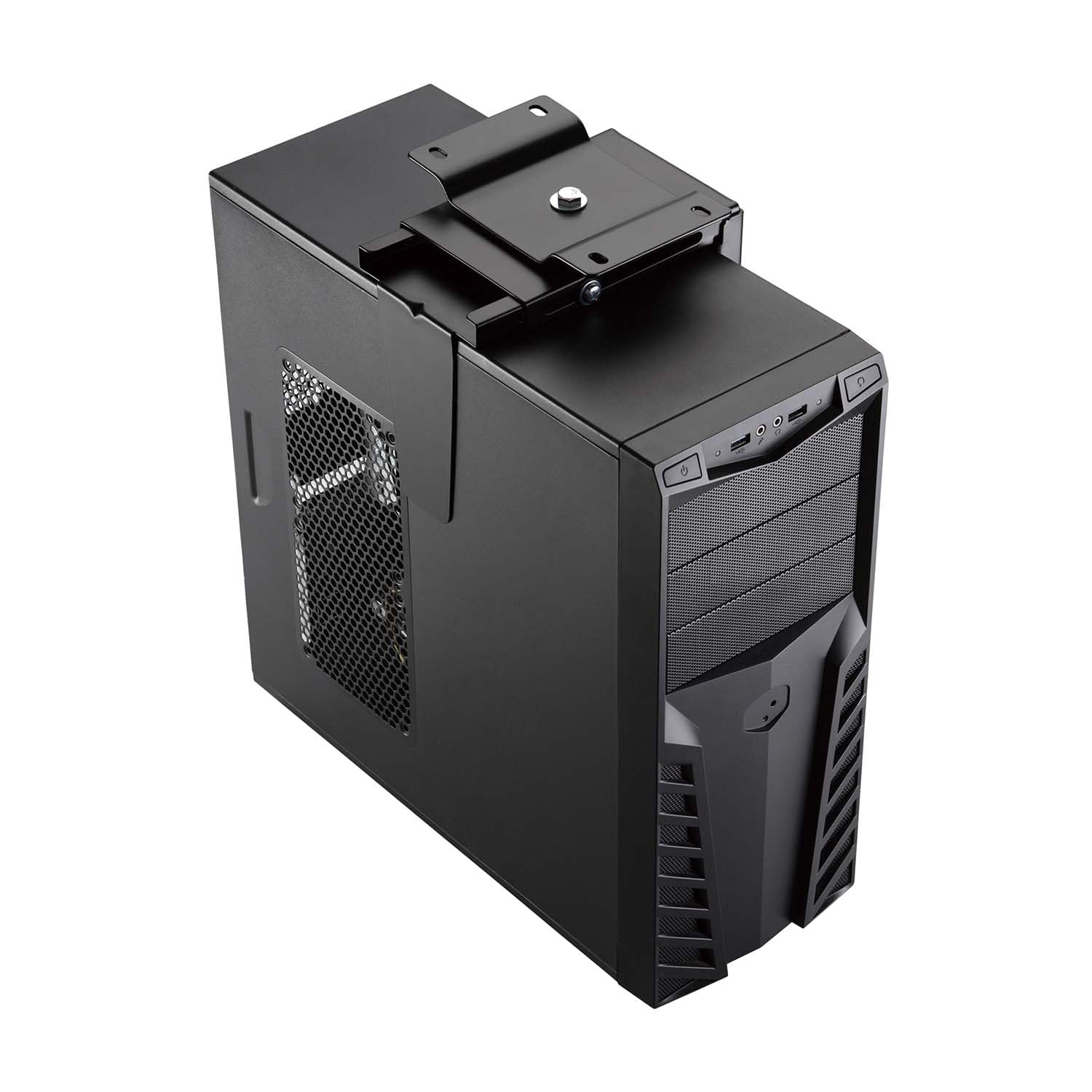 AISENS Soporte Giratorio y Altura Personalizable para CPU por Debajo de Escritorio con Mango de Bloqueo Fácil Negro (Paquete de 3)