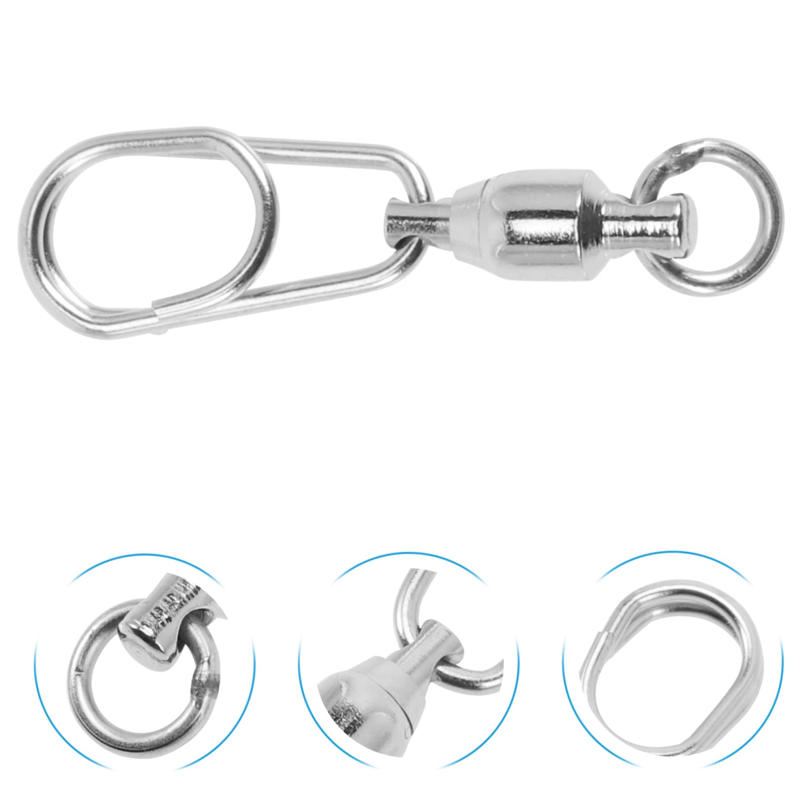 Sosoport Connecteur à Anneau à Huit Chiffres Petite pêche attirail de pêche Connecteur pour appâts Connecteur pour hameçon émerillon de pêche INOX émerillons de pêche
