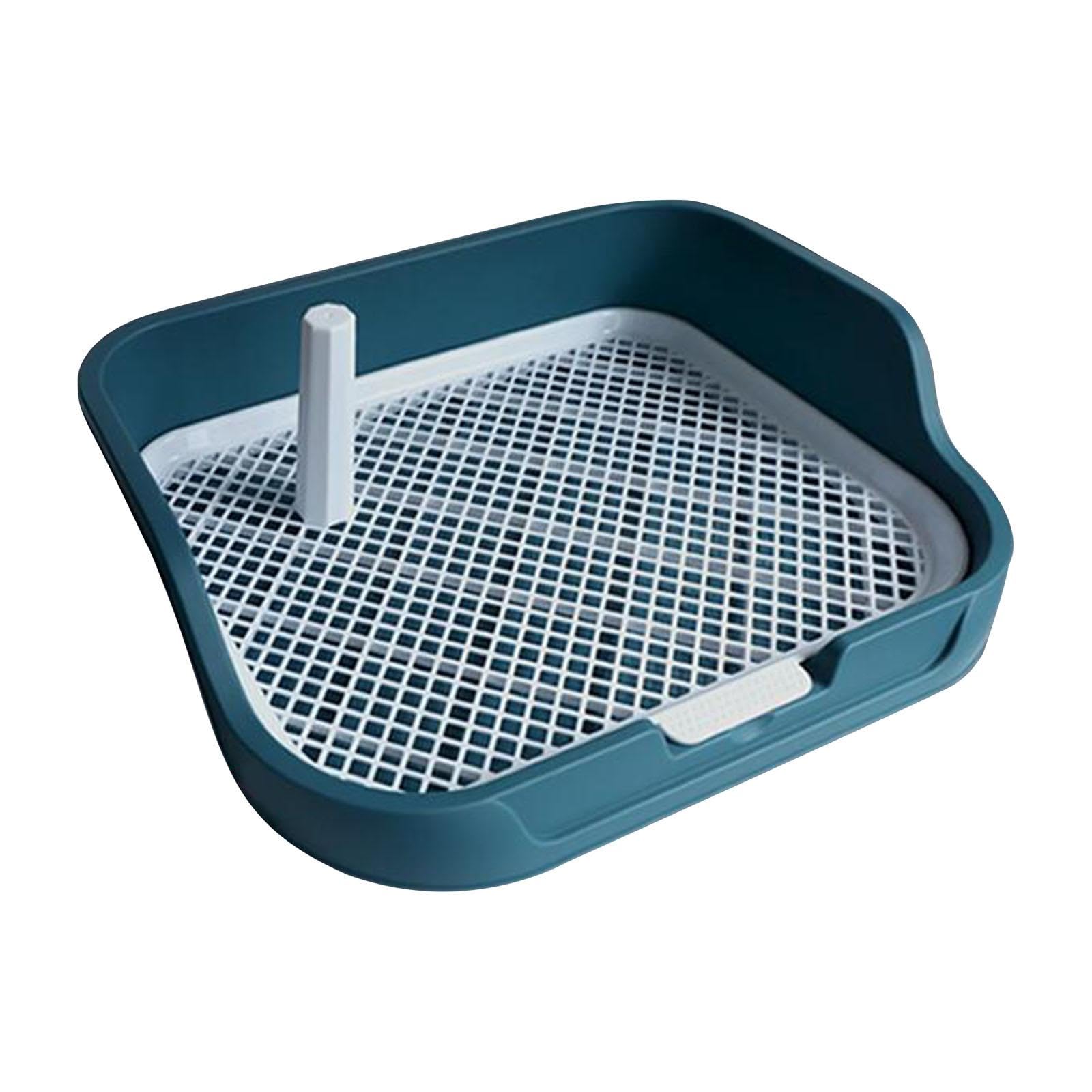 Hundetoilette Katzentoilette Welpentrainingsunterlage Gitter Abnehmbarer Pfosten Spritzschutz rutschfest für Badezimmer Hundespielplatz Wohnung, Blau