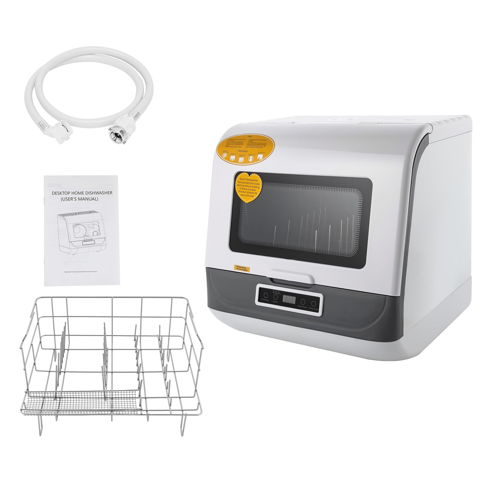Lavastoviglie da tavolo per 4-6 coperti, compatta, 3 programmi, lavaggio a spruzzo a 360°, controllo touch, per appartamento, camper, campeggio