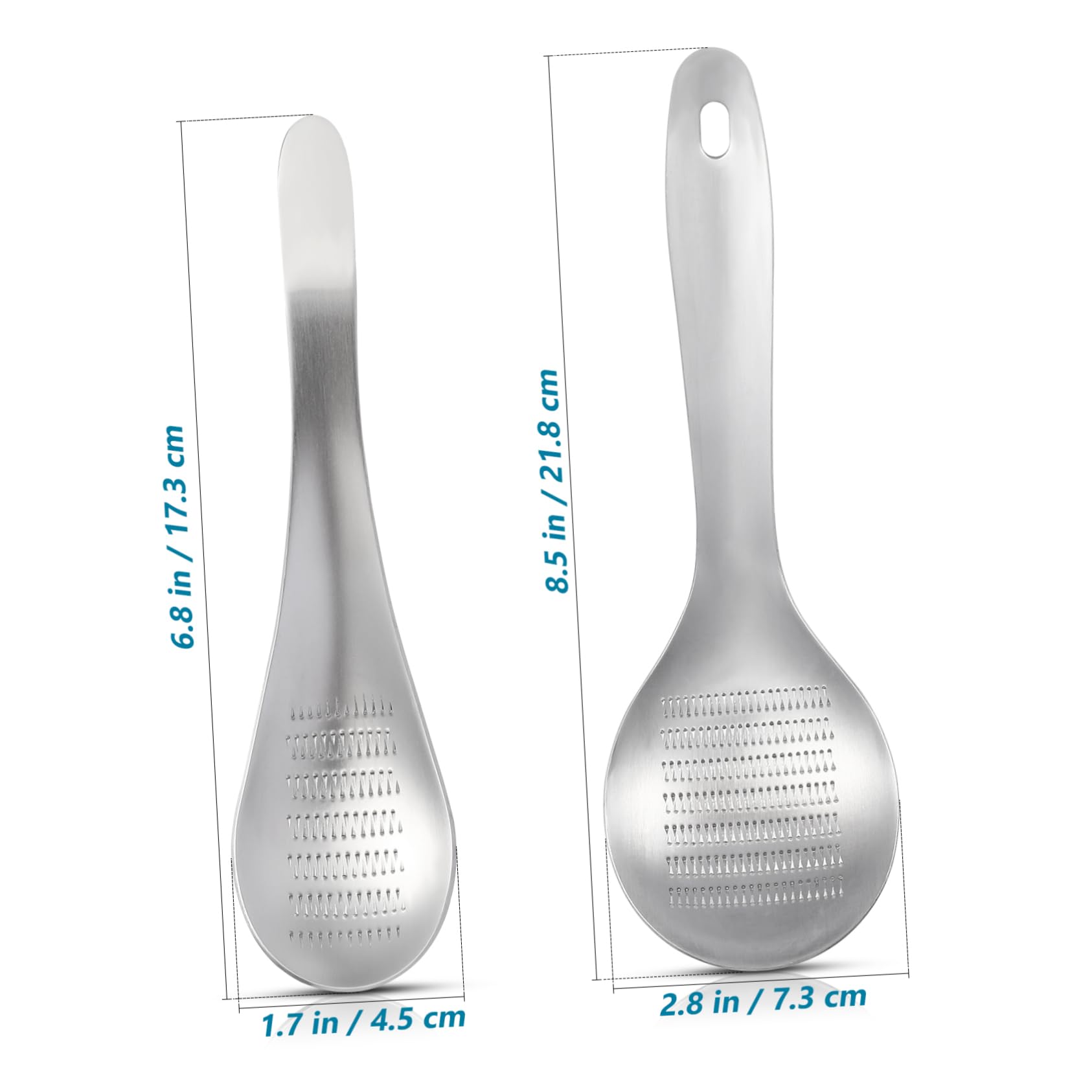 Angoily 2 Pcs Mini Ginger Grater Spoon Press Garlic Crusher Stainless Steel Grater Use for Garlic, Ginger, Citrus, Or Radish Make Food More Delicate