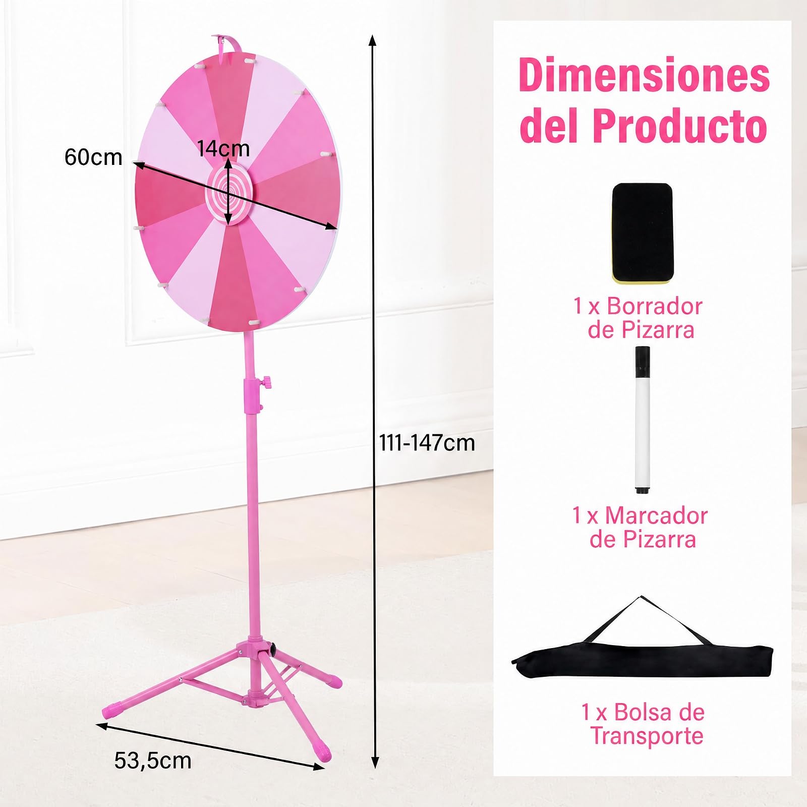 COSTWAY 24" Juego de Ruleta de la Suerte