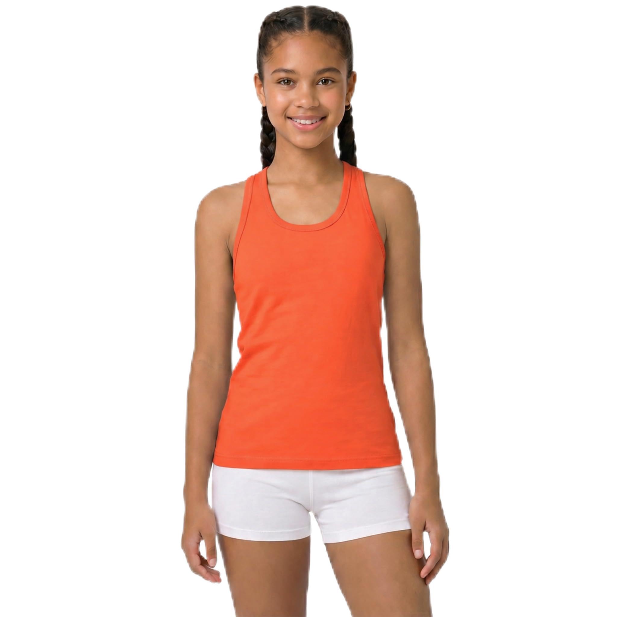 Lilax Girls' Racerback Tank Top 10 Orange