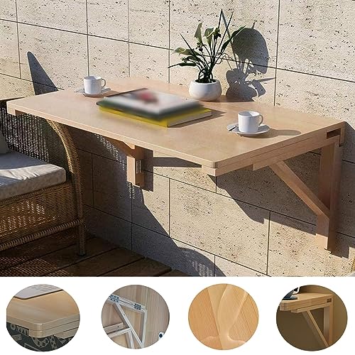 Table murale pliable en bois 80x60 cm pour optimiser l'espace d'un studio - 7