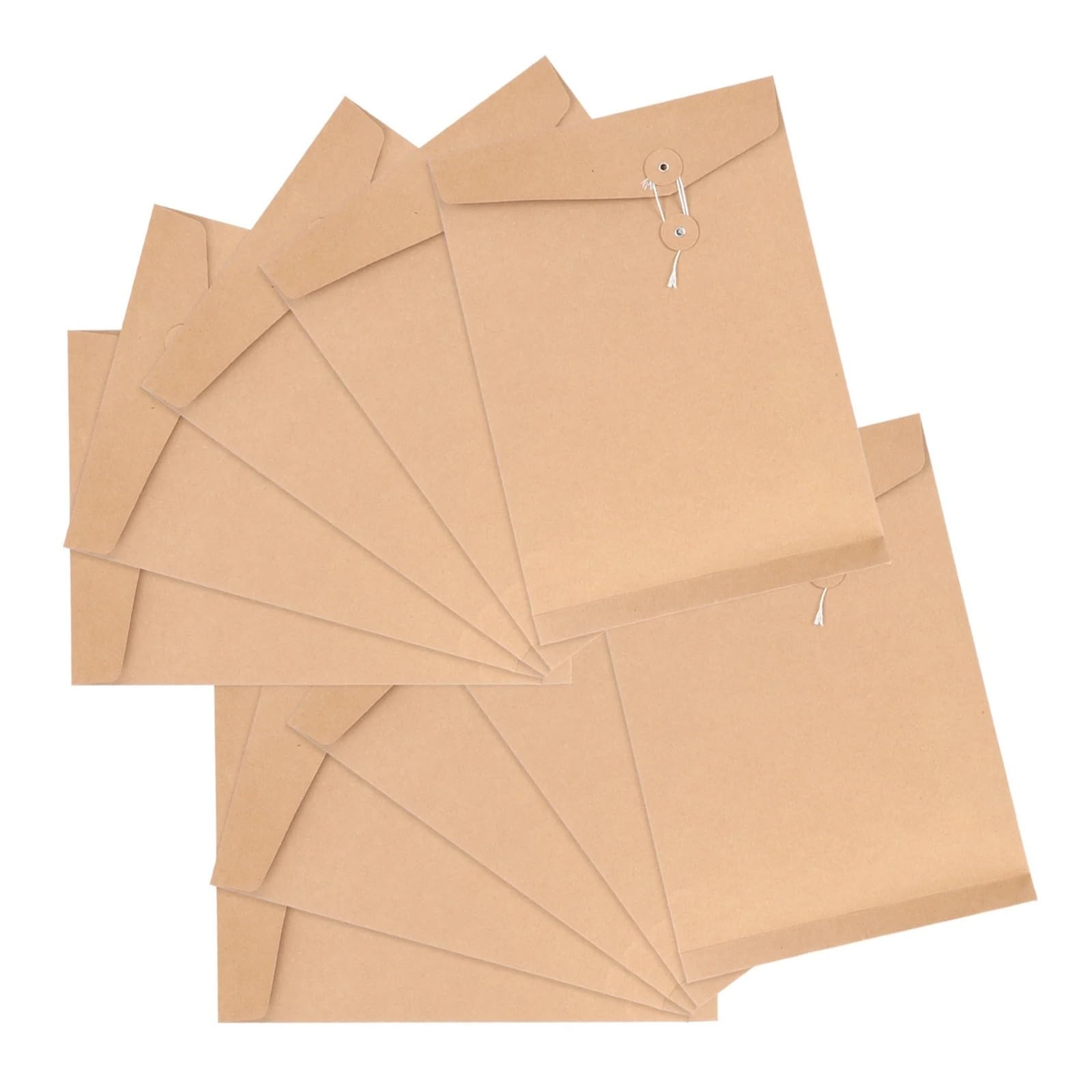 Buste con laccetto, 10 pezzi, in carta kraft, formato A4, organizer per documenti e documenti da ufficio