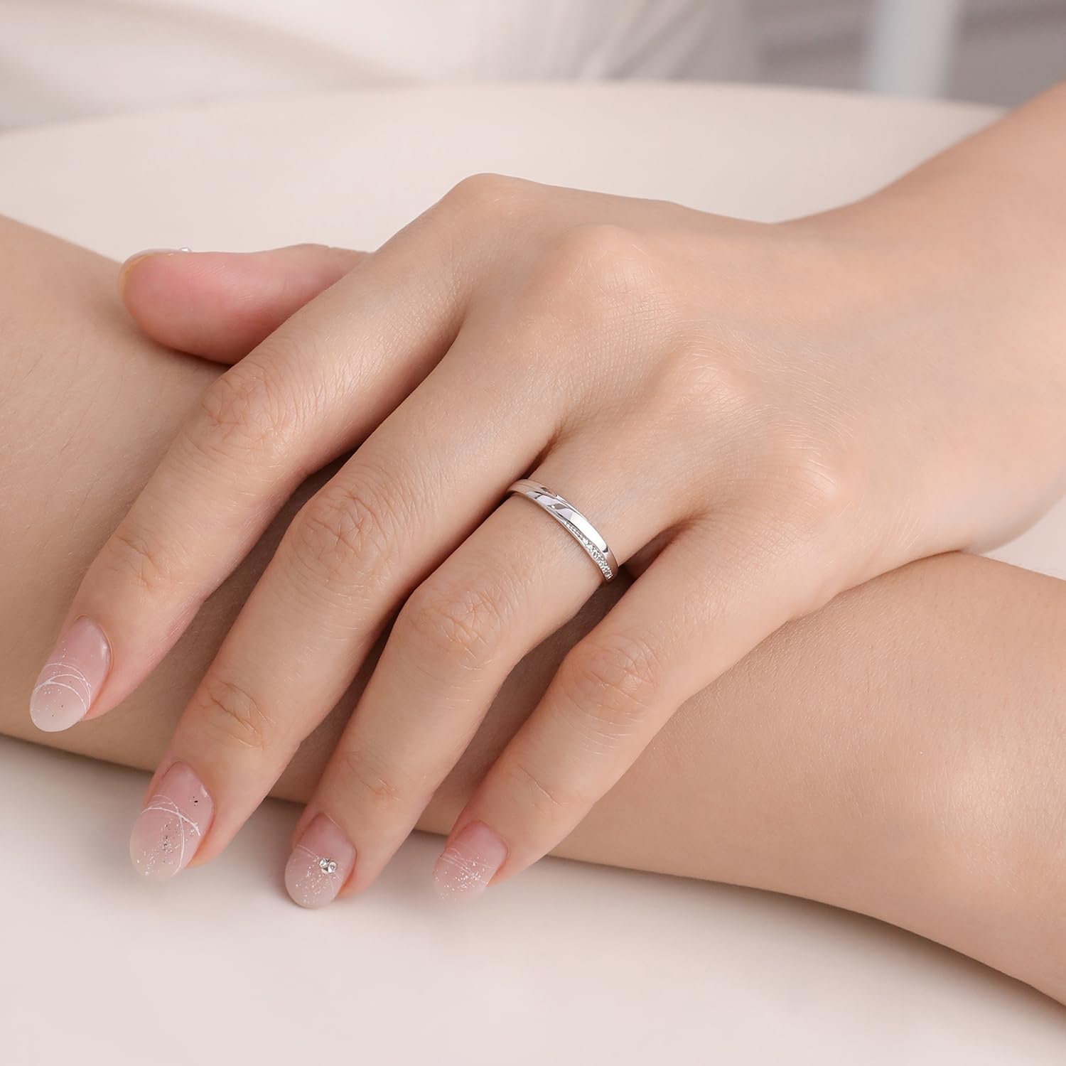 Meissa 2 Piezas Anillos Pareja para Hombres y Mujeres 925 Plata Anillos de Boda Alianza Ajustable Anillo de Promesa Anillos Pareja Juego