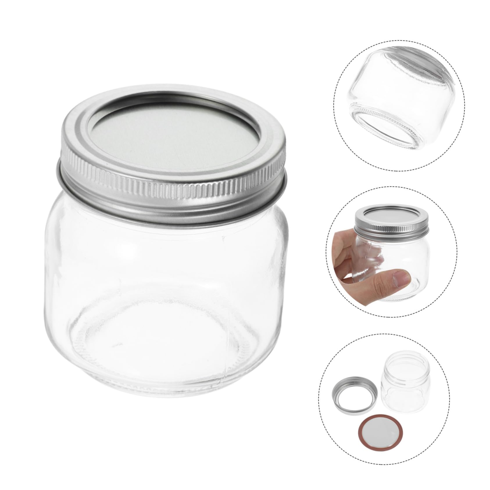Cabilock 6stücke Mundgeblasene Einmachgläser mit Luftdichtem Deckel Großpackung Vorratsgläser für Lebensmittel Honig Soße Nudeln für Aufbewahrung und DIY