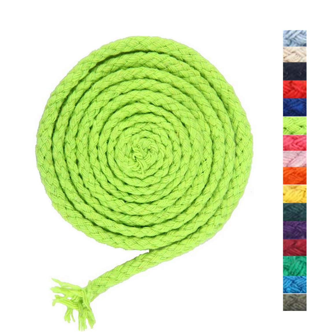 5mm * 295ft Macrame Cord Natural Cotton Rope 8 Strand Braided Cotton String for Craft Knitting Thread for Wall Hanging and DIY Crafts(LGN)