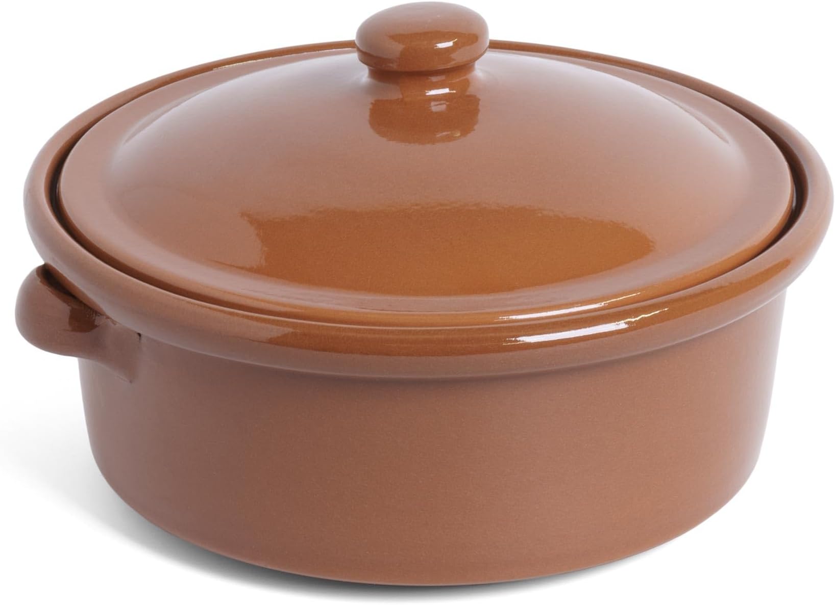 Natural Terracotta 3 Litre Casserole Dish, orange