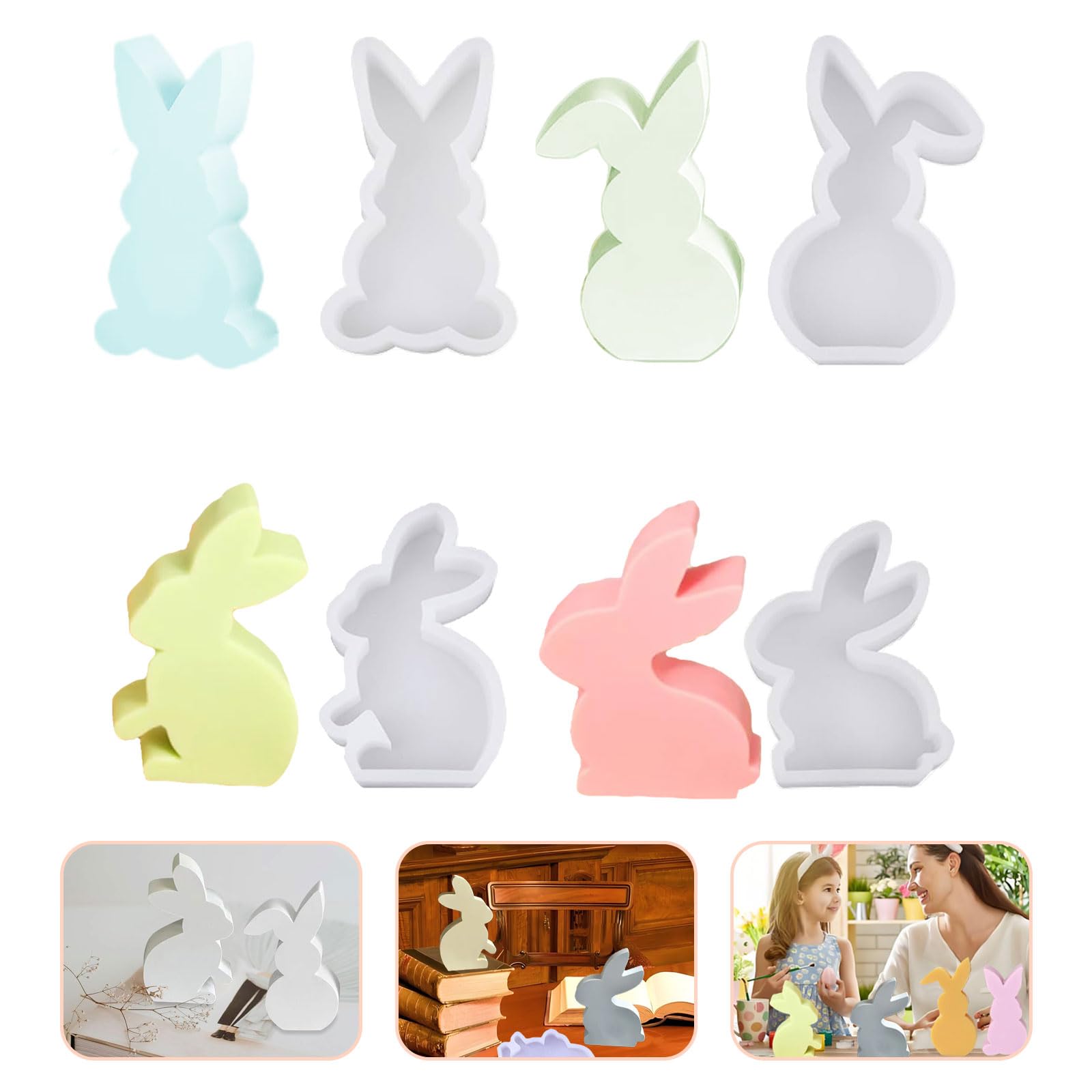 ZTBFHLZQ 6 Pezzi Stampo In Silicone Coniglio Pasqua, Stampi Uovo