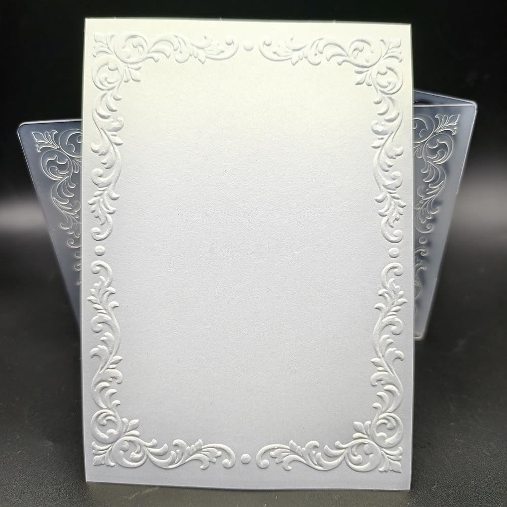 Plastic Embossing Folder A6 Size Roman Border Paper Crafts Plastic Textured Impressions for Card Making Scrapbooking