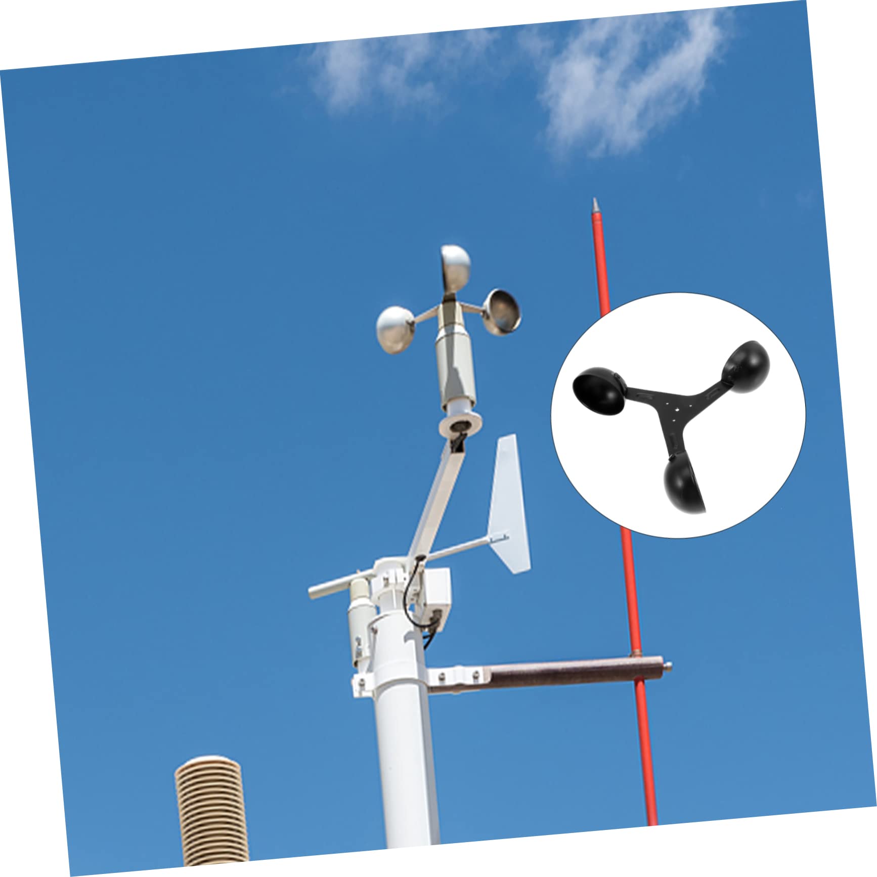 VANZACK Czujnik Wiatru Cup Anemometr Do Pomiaru Prędkości Wiatru z Wymienny Element Do Stacji Meteorologicznych i Obserwacji Środowiska Lekki i Łatwy Montażu