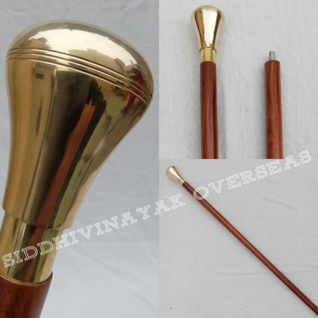 Siddhivinayak Overseas Brass Handle Solid Featuring Walking Stick Walking Cane for Men and Women