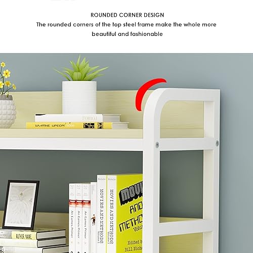 Miniatura 4 de Estantería para escritorio de computadora, estantería de escritorio, estantería de escritorio de hierro forjado y metal de 2 niveles para escritorio