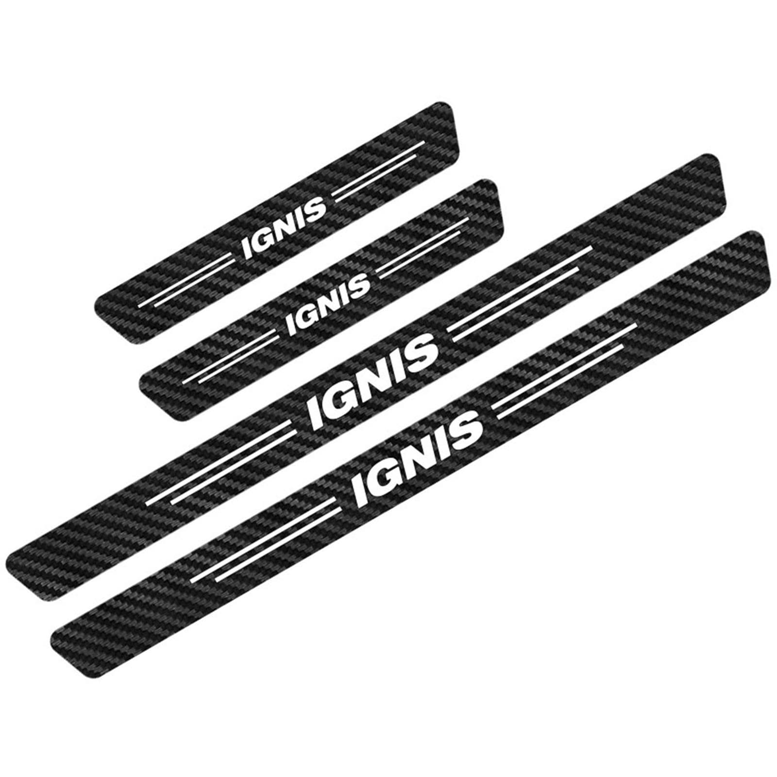 4 Pezzi Battitacco Fibra di Carbonio Auto Door Sticker, per Suz-uki Ignis Piastre di Protezione Della Copertura Adesivi Soglia, Auto Prevenire l'usura Graffi Styling Decorativi Accessori