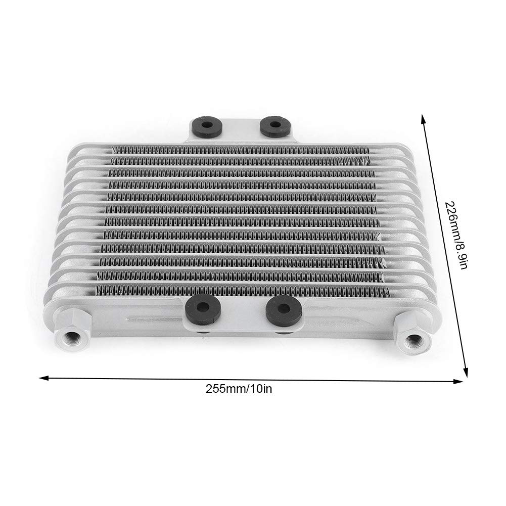 Radiatore universale per olio del motore di moto a 13 file, radiatore in lega di alluminio con kit di installazione per moto da cross e pit bike da 125–250, accessorio per