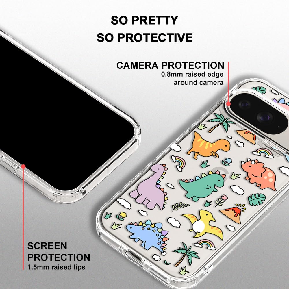 MOSNOVO Case for Google Pixel 10 & Pixel 10 Pro, [Buffertech 6.6ft Military-Grade Drop Protection] [Anti Peel Off Tech] Clear TPU Bumper Phone Case Cover Design - Cute Cherry — view 467