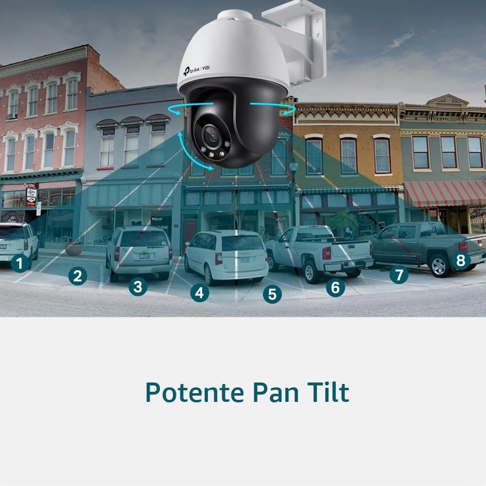 Telecamera Di Rete Pan Tilt A Colori Per Esterni TP-Link Vigi 4mp, Telecamera Di Sicurezza Ip, Per Interni E Esterni. Da Esterno, Cablato, Rcm, Bsmi,