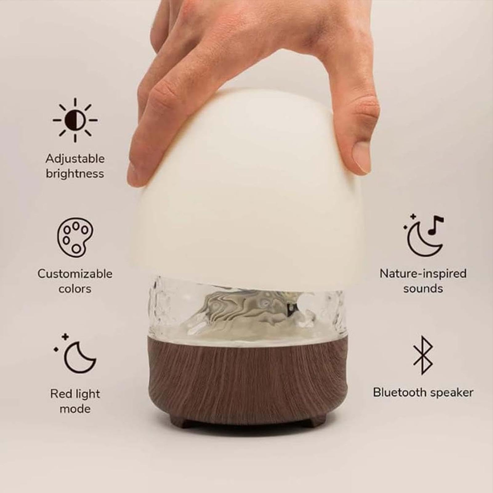 Lámpara Luna Luz Nocturna Iluminación Ambiental Control Remoto Decoración | Lámpara De Mesa Lunar Con Luces LED Y Altavoz Dormitorio, Salón, Cuarto Infantil, Mesita de Noche