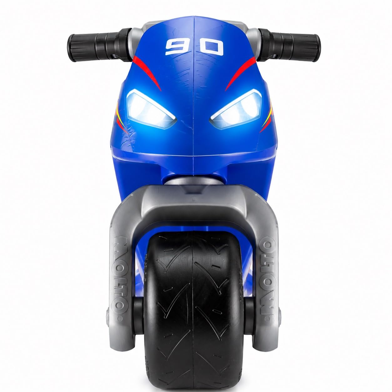 MOLTO - Moto Correpasillos Azul de Carreras Infantil, Diseño de Carreras para Niños y Niñas, Ligera, Estable y Cómoda, Juguete Seguro para Interior y Exterior, + 18 Meses