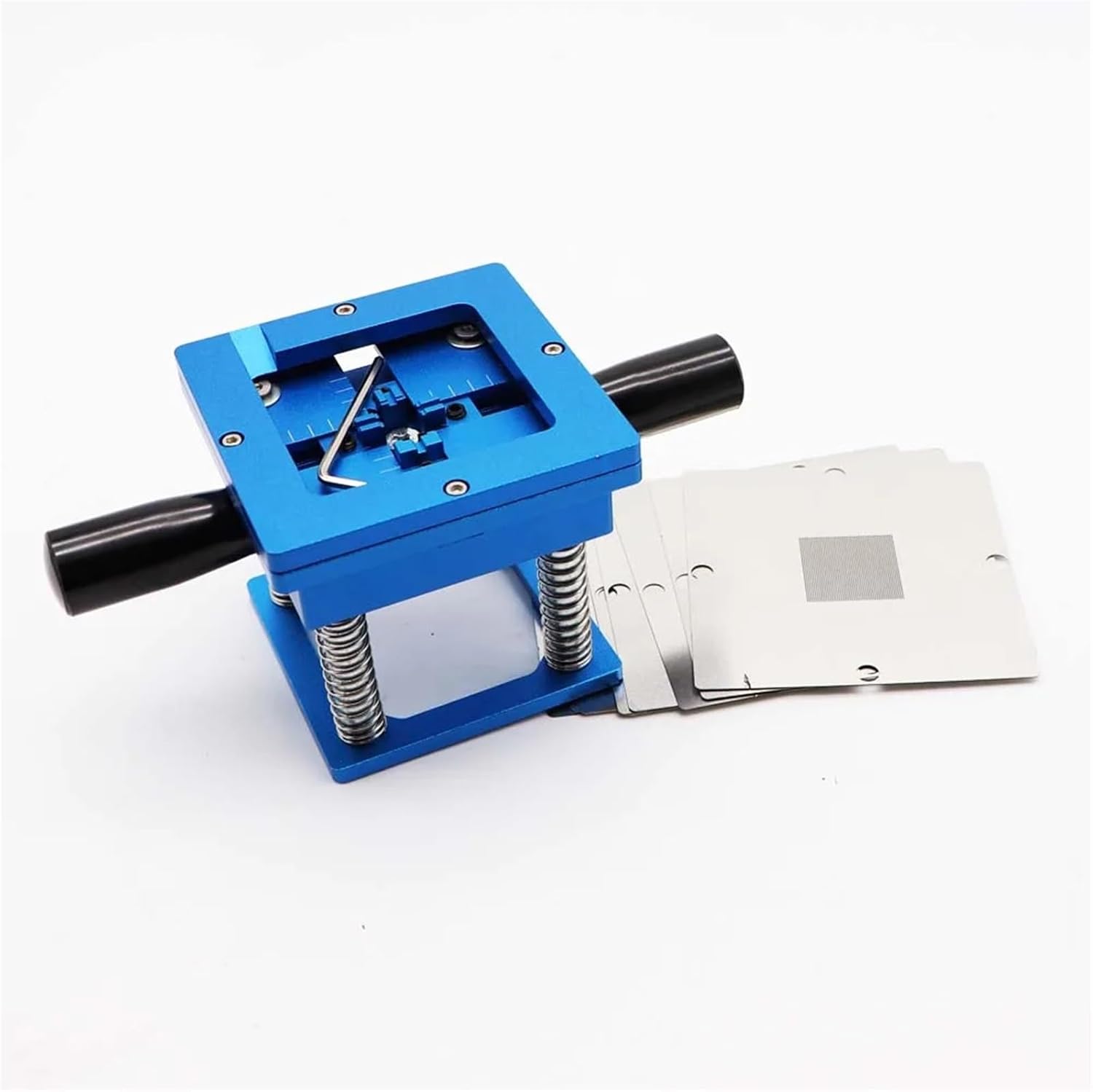 90mm BGA Reballing Station with 10pcs Stencil Kit Repair Tools Reballing Repair Stencil Soldering Station Kits(Reballing Jig)