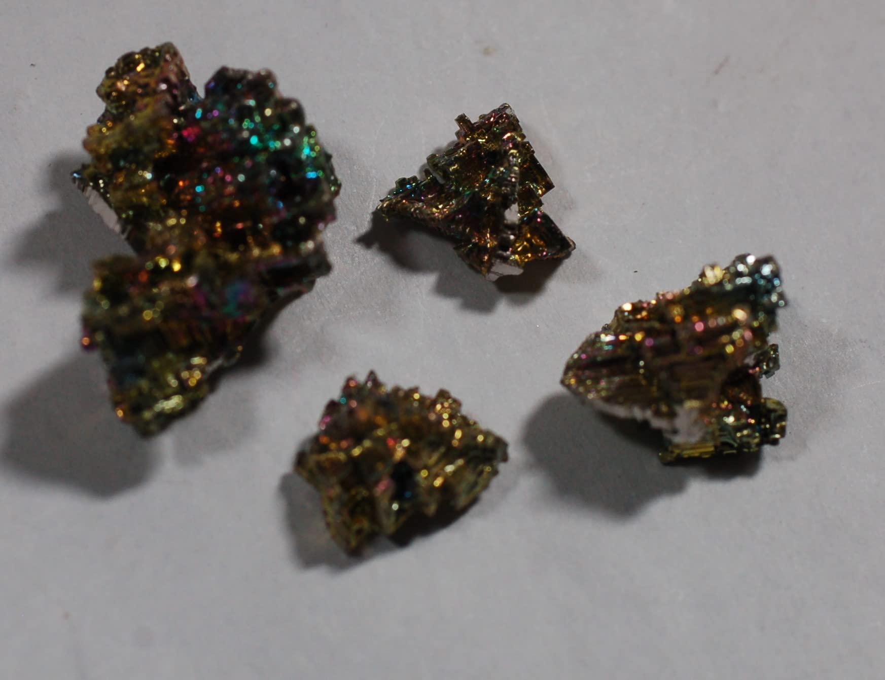 4 Very Small Bismuth Crystal Pieces 0.9 to 2.1 cms 11.27 GMS