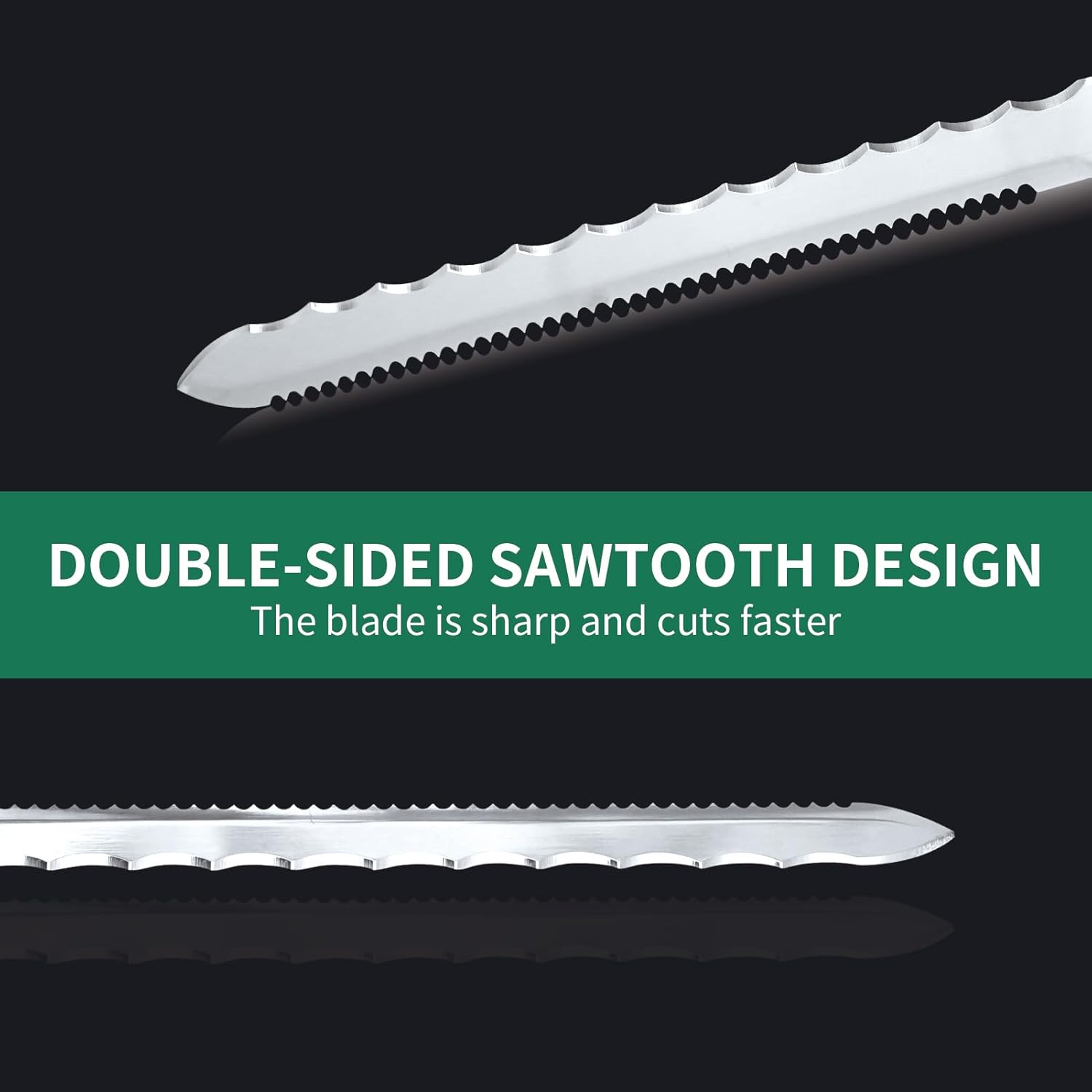 11IN Double Sided Insulation Cutter Insulation Knife with Sheath Stainless Steel Blade for Cutting Mineral Wool Insulation, Turf and Gardening Knife Used for Lawn Restoration
