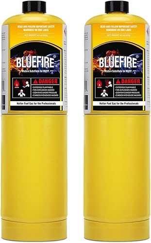 BLUEFIRE Modern MAPP Cilindro de gas, 16.1 onzas, 14% más combustible de bonificación, más caliente que el propano Disponible en diferentes